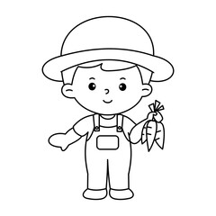 Vector of careers character outline for coloring book