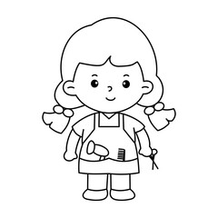 Vector of careers character outline for coloring book