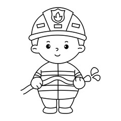 Vector of careers character outline for coloring book