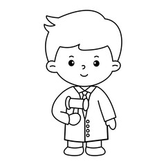 Vector of careers character outline for coloring book