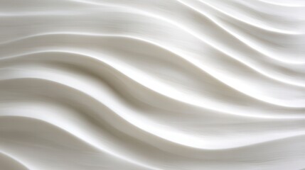 A textured white surface featuring soft, flowing waves, creating a serene and modern aesthetic.