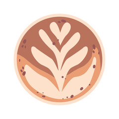 Latte art coffee pattern vector illustration