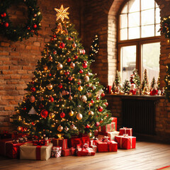 christmas tree and gifts