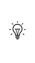 “Abstract Icon of a Lightbulb” – A minimalist lightbulb icon with bold lines, representing ideas, creativity, or innovation, on a white background.
