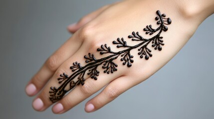 A beautifully designed henna tattoo featuring intricate floral patterns on the back of a hand.