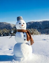 Obraz premium Landscape with snowmen