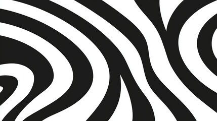 Abstract Black and White Swirling Wave Pattern Design