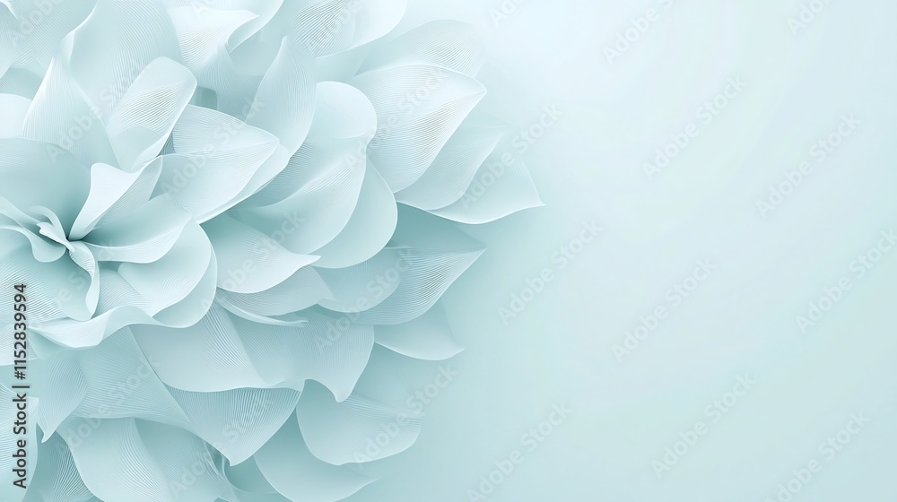 Poster serene and elegant 3d of an abstract lotus flower design with a soft gradient infused background cre