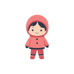 Girl in Winter Clothes Illustration