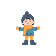 Little Boy Wearing Winter Clothes