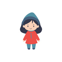 Fototapeta premium Girl in Winter Clothes Illustration