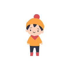 Little Boy Wearing Winter Clothes