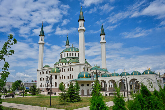 Scenic view of the Cathedral Mosque in Cherkessk town, Karachay-Cherkessia Republic of Russia