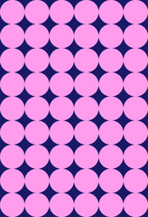 Abstract textured poster. Pattern from pink rounds. Hallucinogenic ornament. Retro brochure or booklet. Repeating design element, seamless pattern. Flat vector illustration
