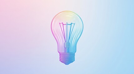 Fototapeta premium A stylized light bulb illustration with a gradient color scheme.