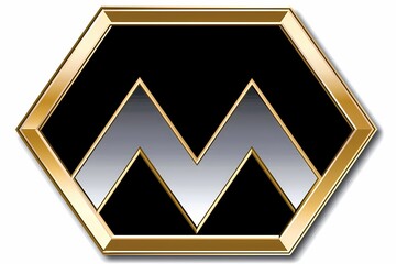 Gold and Silver Hexagonal Logo with Modern M Design