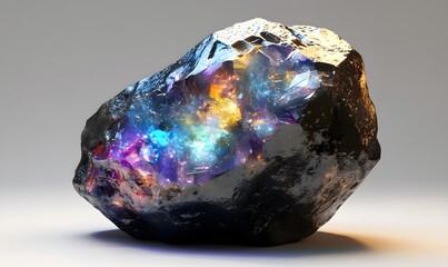 Iridescent gemstone with inner glow.