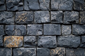Fototapeta premium Dark grey stone wall texture background.