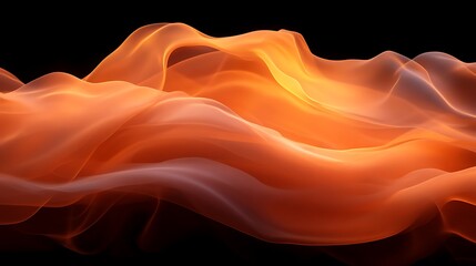 Obraz premium Abstract Orange Waves Flowing Dark Background