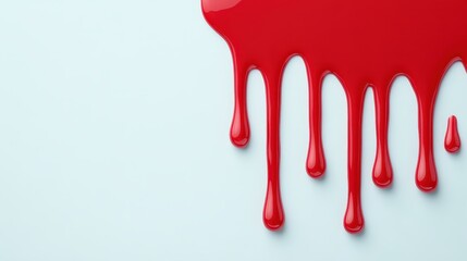 Crimson Cascade:  A vibrant stream of red paint drips elegantly, creating a dynamic and visually striking abstract design. Perfect for projects needing a bold and artistic touch.