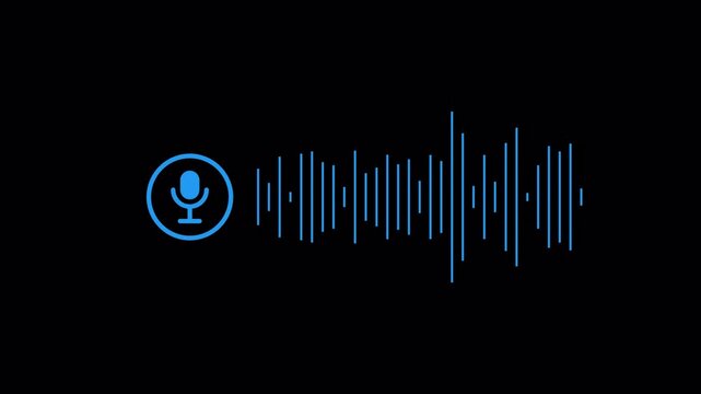   Podcast microphone audio sound waveform animation, Animated sound waveform spectrum motion graphic animation 4k, Voice chat, Voice mail, Speech waves Podcast microphone audio sound waveform animatic