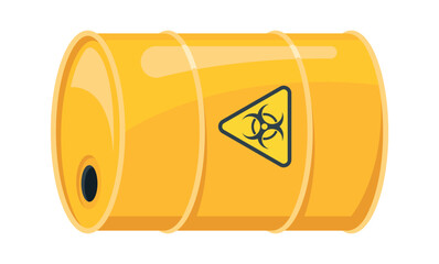 Steel container with biohazard waste