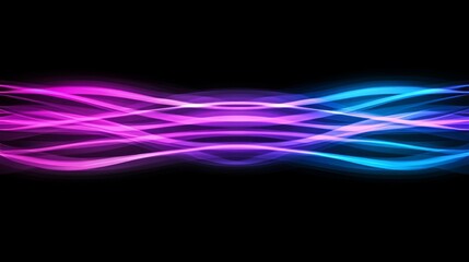 Abstract Neon Wave Pattern, Vibrant Purple Blue Swirls