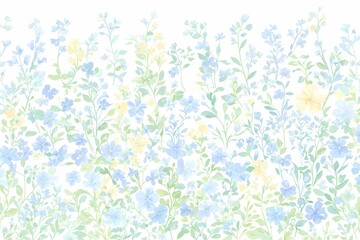 Fototapeta premium Soft Floral Background with Delicate Blue and Yellow Flowers