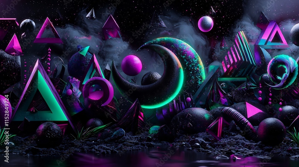 Poster captivating 3d featuring a modern zodiac inspired layout with bright accents and a reserved text zon