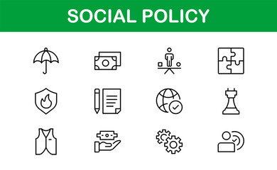 Social Policy Icon Set - High-Quality Graphics for Community, Inclusion, and Advocacy-Themed Projects