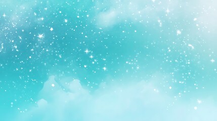 Glimmering Teal Sky: Serene Digital Painting in a Dreamlike Style. AI Generated