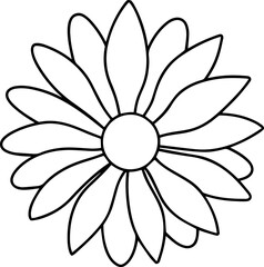 daisy flower outline vector illustration