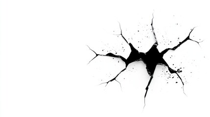 Cracked Glass in Monochrome: Abstract Background Texture of Broken Glass