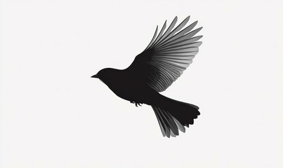 Obraz premium Bird in flight, wings spread wide. AI.