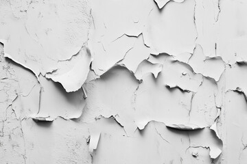 Obraz premium White paper poster ripped torn is glued to the wall with space for text