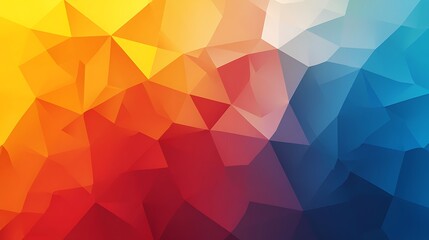 Fototapeta premium Vibrant Low-Poly Digital Illustration: Abstract Warm and Cool Color Gradient. AI Generated