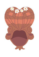 Rococo wig with floral blossoms
