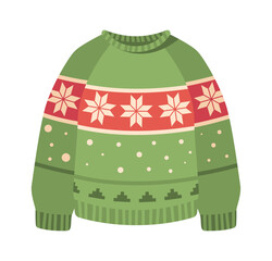 Wool knitting winter sweater vector illustration