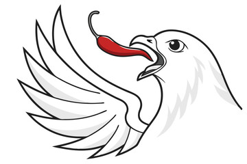 A minimalist logo featuring a stylized white dove in profile view C.eps