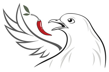 A minimalist logo featuring a stylized white dove in profile view G.eps