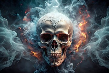 skull in flames