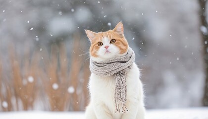 cat in snow