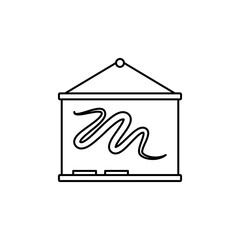 Whiteboard Outline Icon to draw or write down plans.