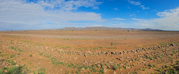 Desert valley in the Moroccan countryside near the Atlas Mountains