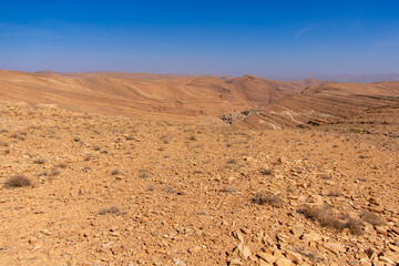 Desert valley in the Moroccan countryside near the Atlas Mountains