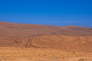 Desert valley in the Moroccan countryside near the Atlas Mountains