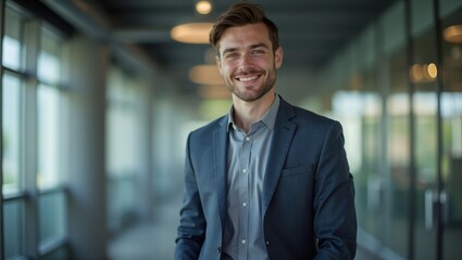 Obraz premium portrait of a young businessman in a corporate environment