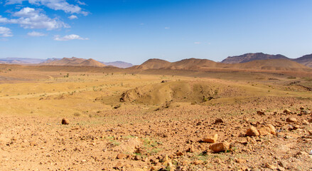 Desert valley in the Moroccan countryside near the Atlas Mountains