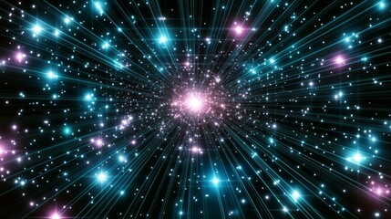 Naklejka premium Celestial Burst A Symphony of Light and Stars