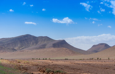 Desert valley in the Moroccan countryside near the Atlas Mountains